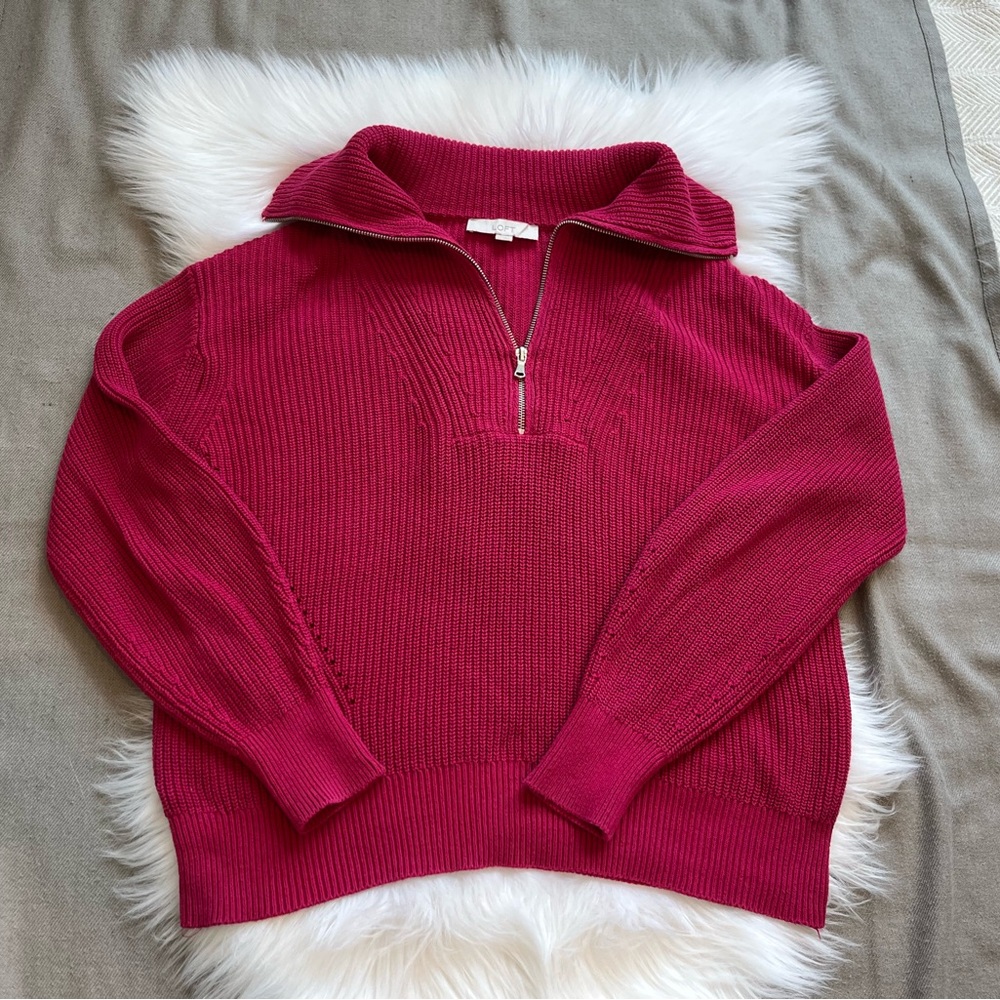 LOFT Hot Pink Oversized Sweater Size M